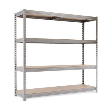 Regał Bullrack Rivet wym. 200x200x60 cm, 4 półki, 600 kg