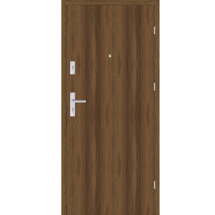 Drzwi wejściowe wewnątrzlokalowe Zeus 80 cm prawe orzech premium