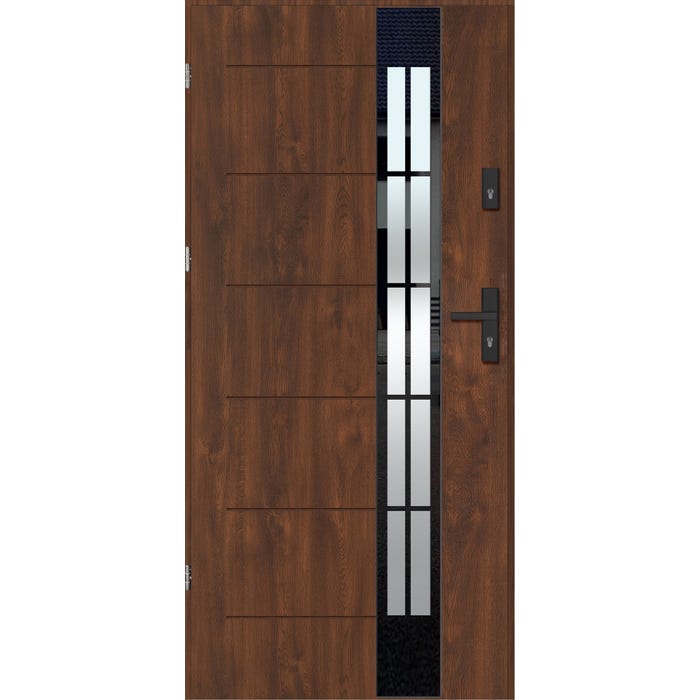 Drzwi zewnętrzne GLASS LOFT 4 90 prawe orzech