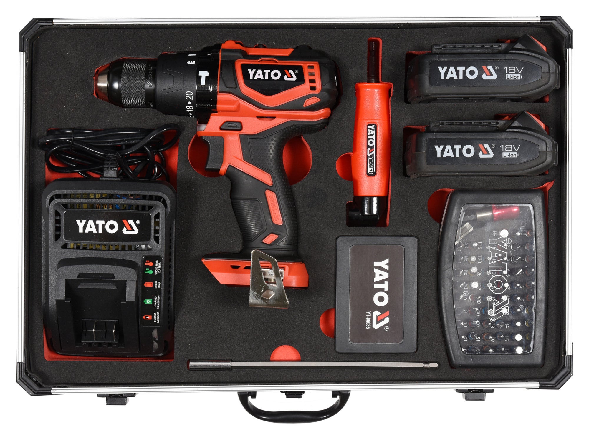 Wkrętarka udarowa 18V YT-82797 z kompletem wierteł 126 części Yato 1