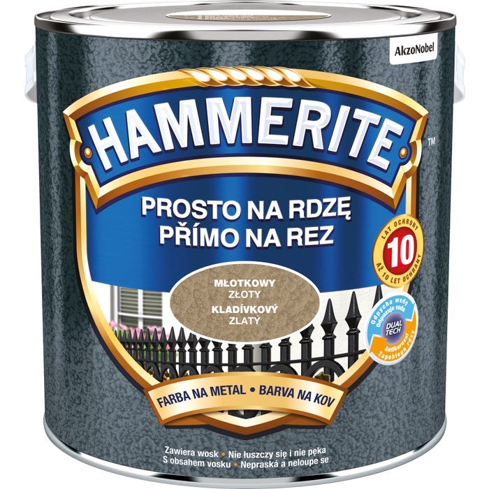 Farba antykorozyjna Hammerite złoty połysk 2,5l