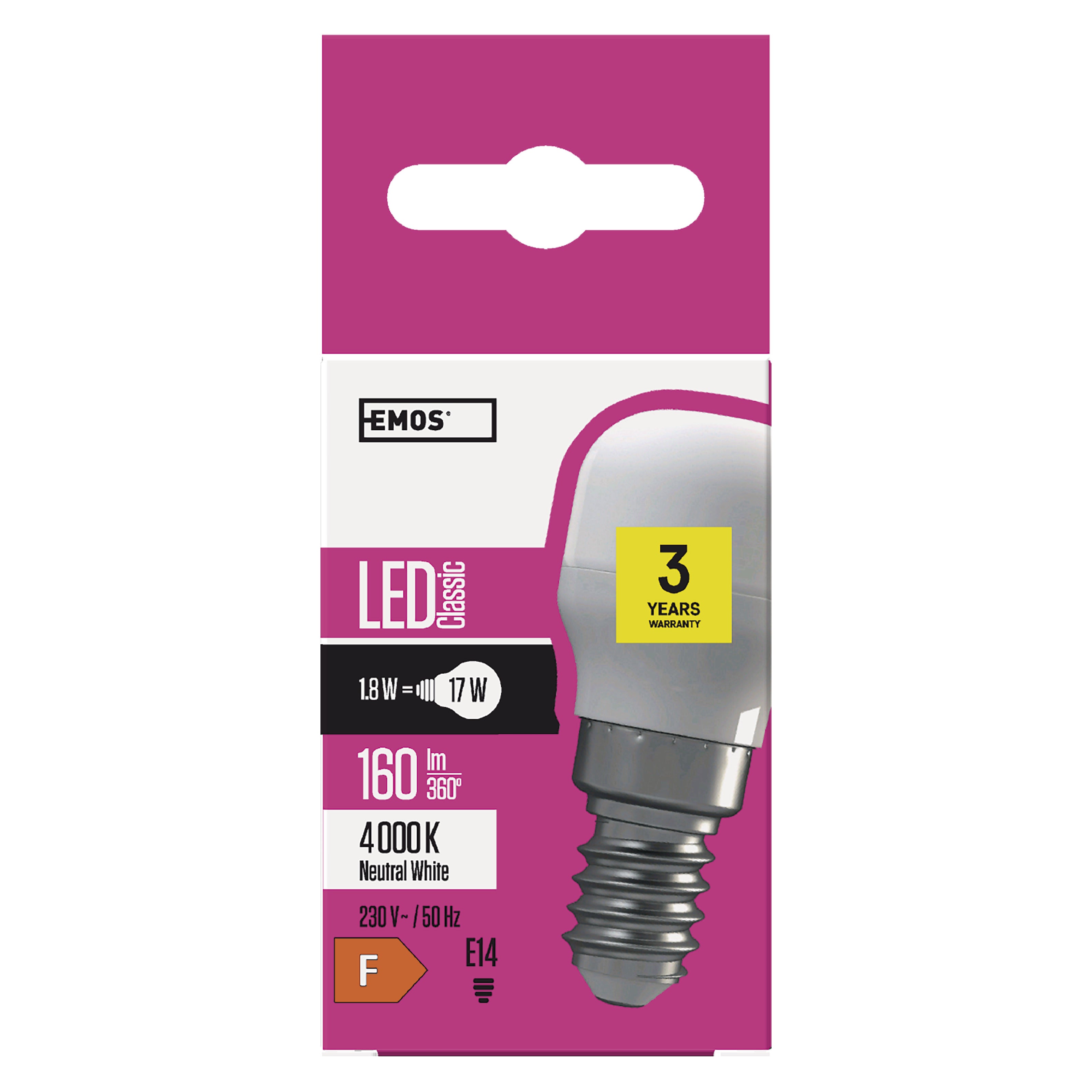 Żarówka LED do lodówki ST26 E14 1,8W 160lm neutralna biel 3
