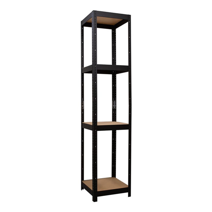 Regał metalowy wym. 179x40x40 cm, 4 półki, 175 kg