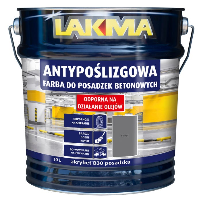 Farba do posadzek betonowych Akrybet B30 szary 10l