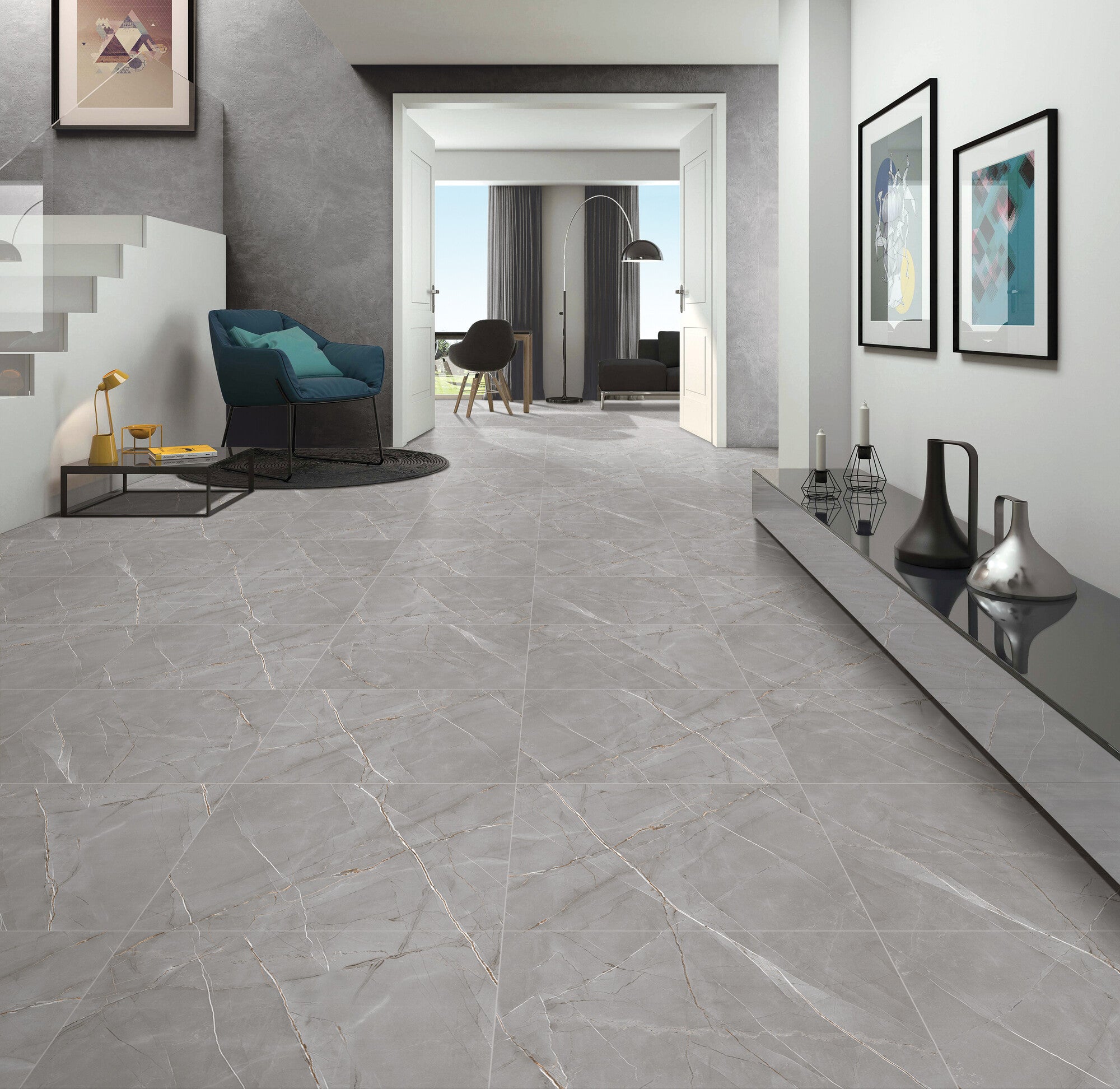 Gres szkliwiony Prime Valencia Grey carving 60X60 cm 1.44m2 5