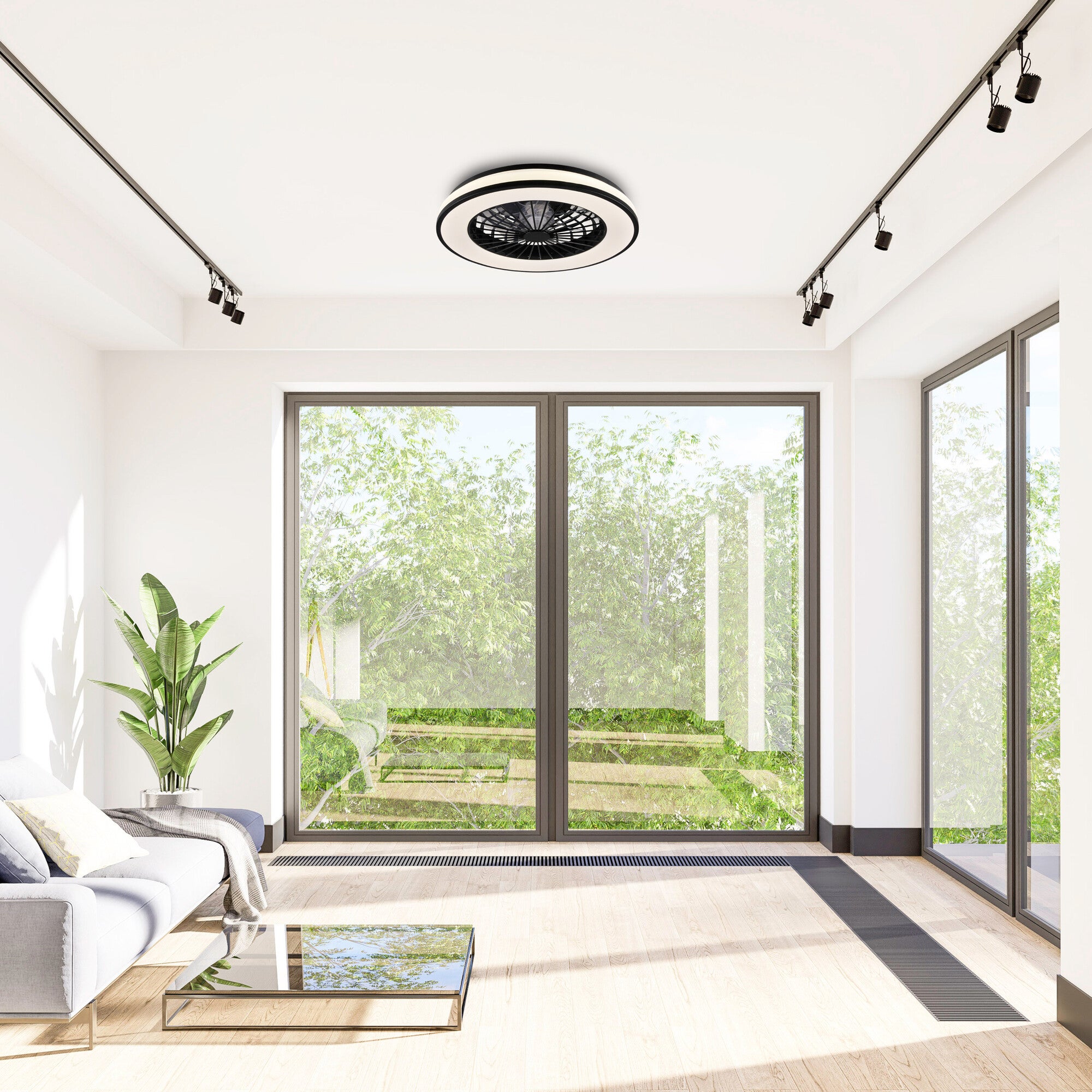 Plafon LED Kenya 48W 5300 lm IP20 z wentylatorem, czarny 2