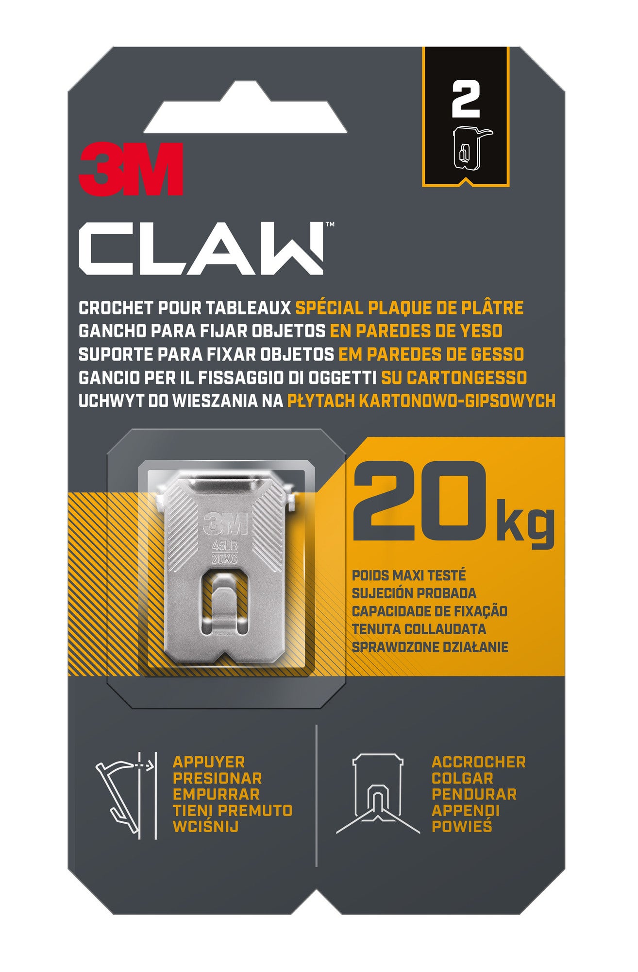 Claw uchwyt do płyt k/g 20kg (2 szt.)