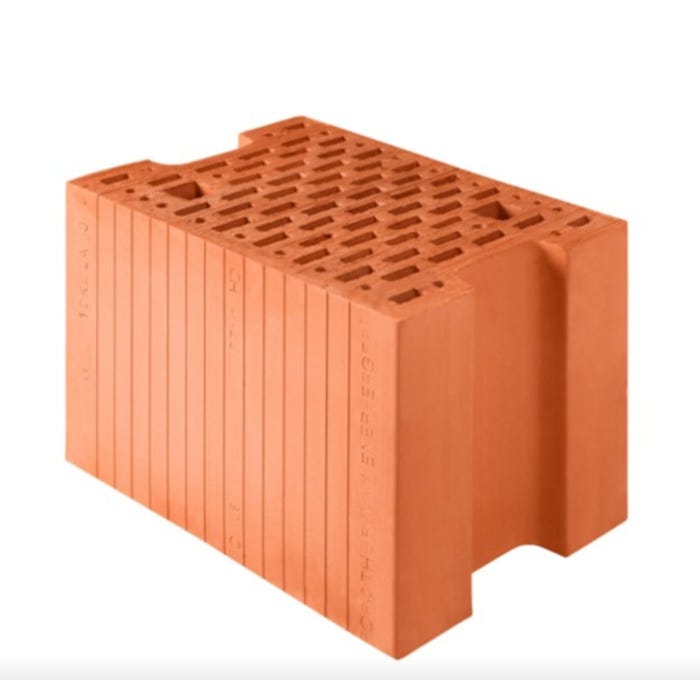 Pustak ceramiczny Porotherm 250x373x238 mm kl. 20 10,7 szt./m2