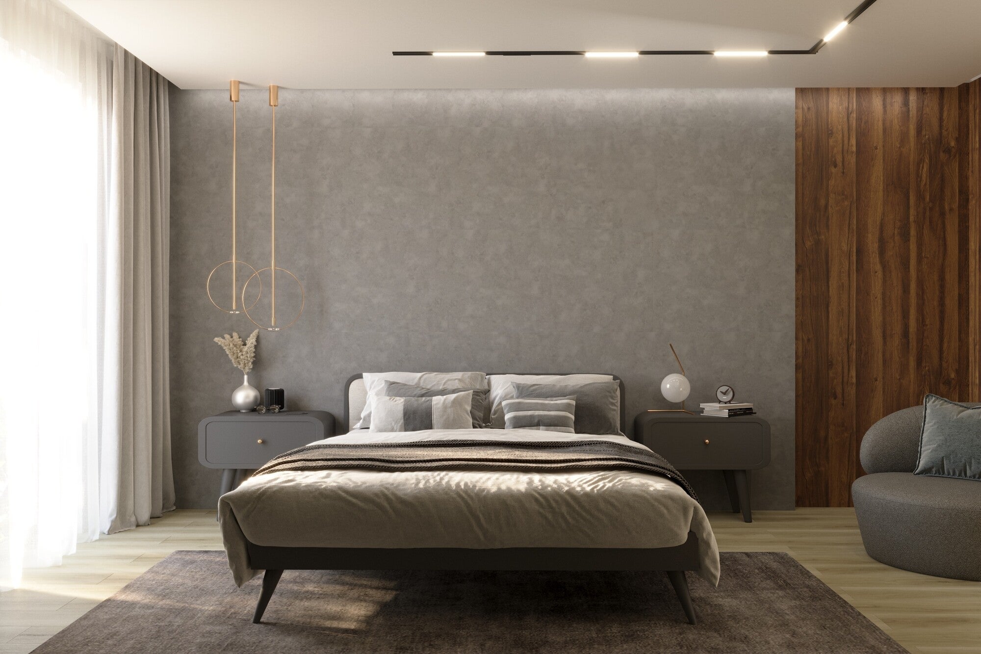 Płytka ścienna Spectra Wall Beton Jasny 4,0 mm 120x30 1