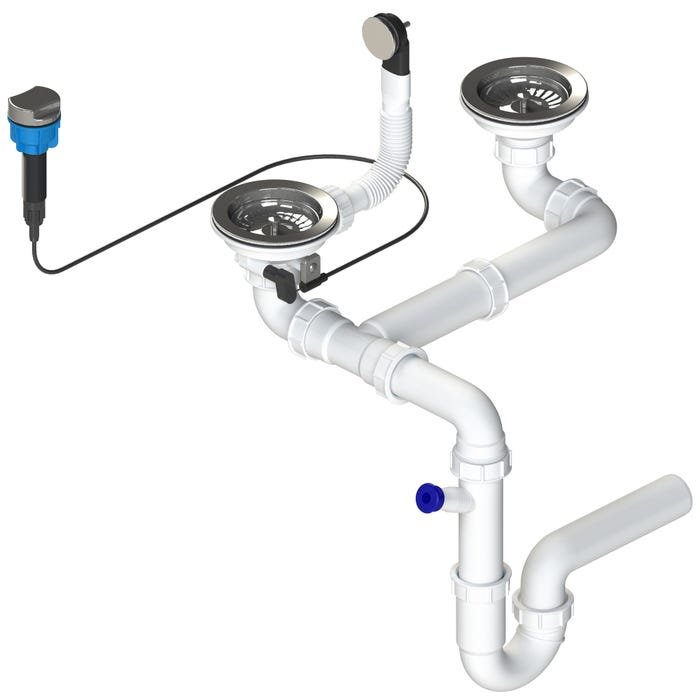 Syfon 3,5 - 2 komory z przelew. i korkiem aut.