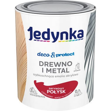 Farba Jedynka Deco&Protect satynowa czerwony 0,7l