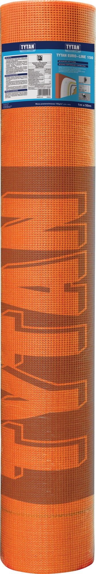 Siatka zbrojąca Euro-Line 150g, dł. 50 m, szer. 1 m, gramatura 150g/m2