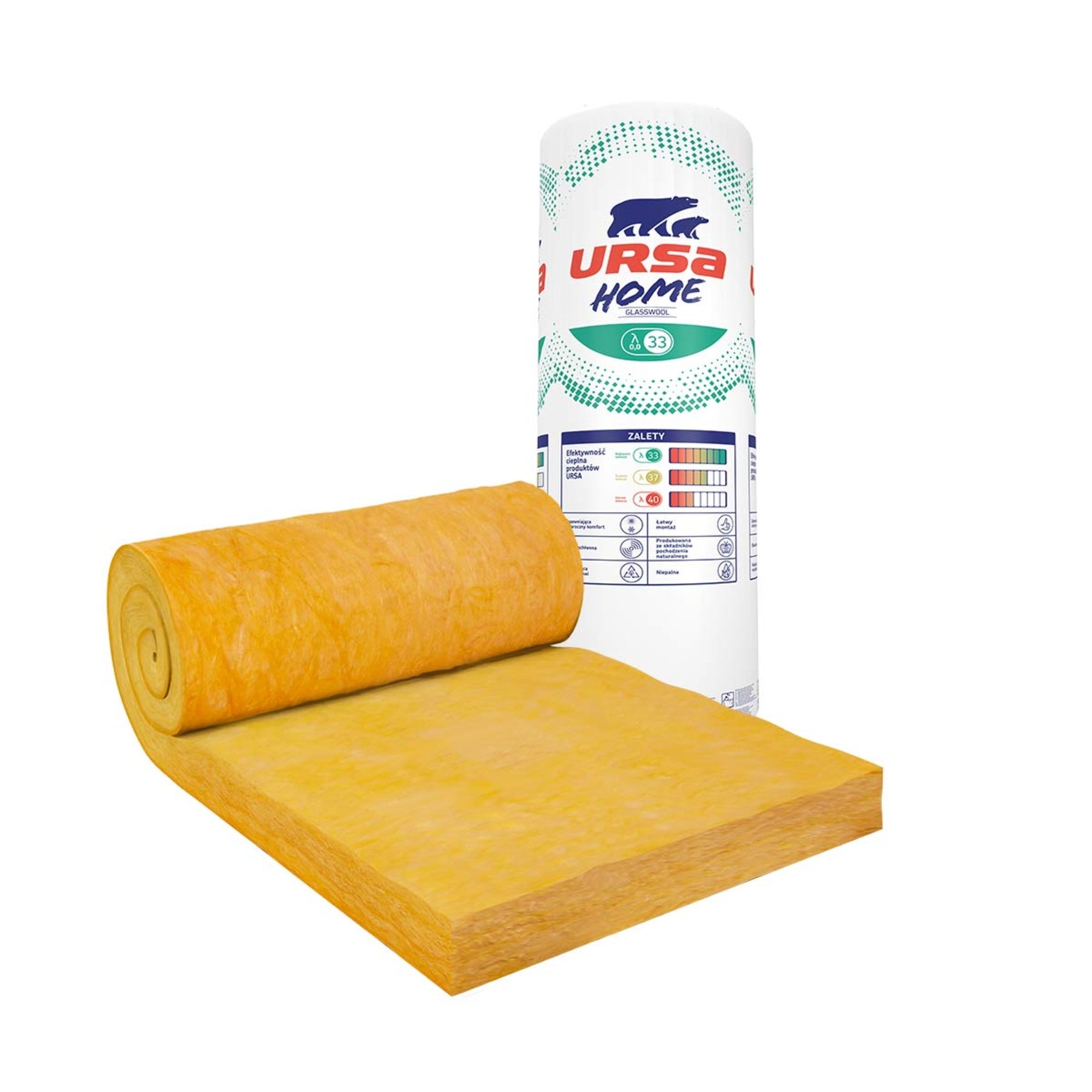 Wełna mineralna szklana Ursa Home 0,033 W/(mK) 15 cm 3,48 m2
