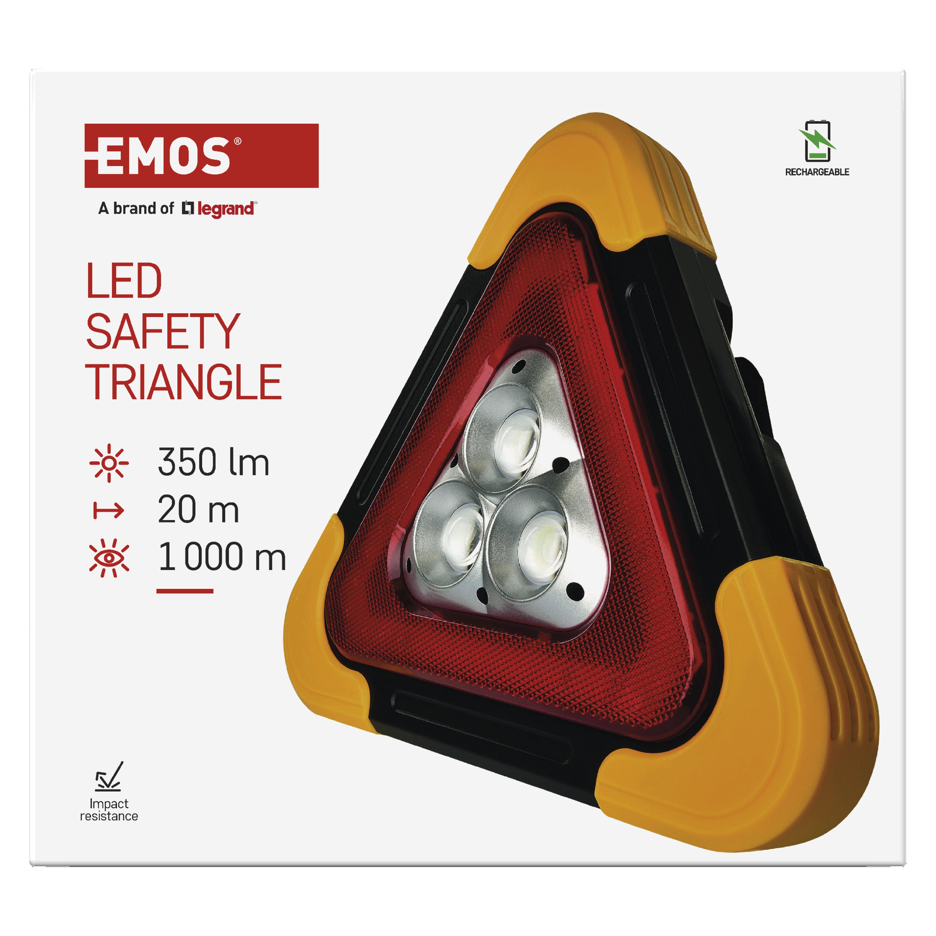 Trójkąt ostrzegawczy akumulatorowy COB LED + RED LED 1