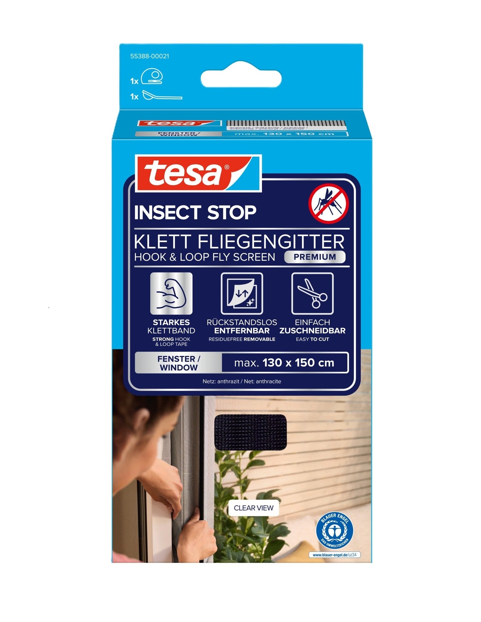 Moskitiera Tesa Premium 1.3x1.5M Antracyt