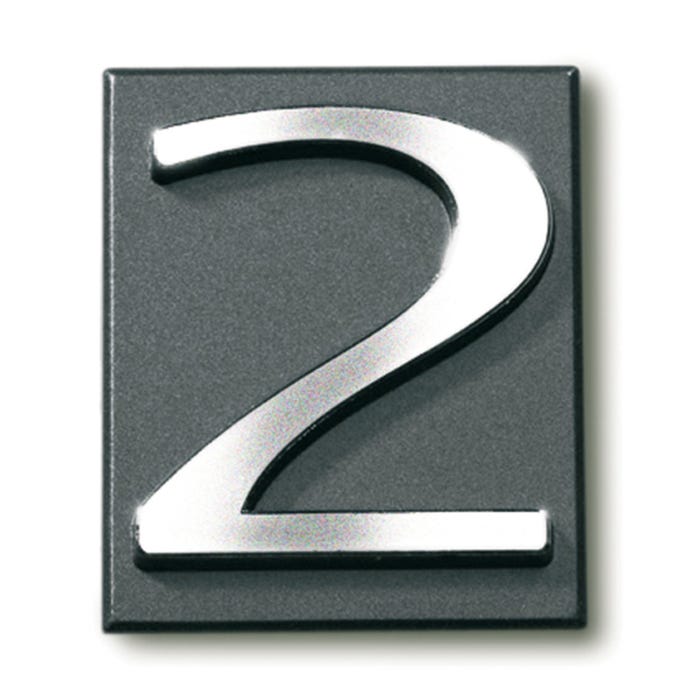 Cyfra 2 samoprzylepna grafit 4x4.7 cm