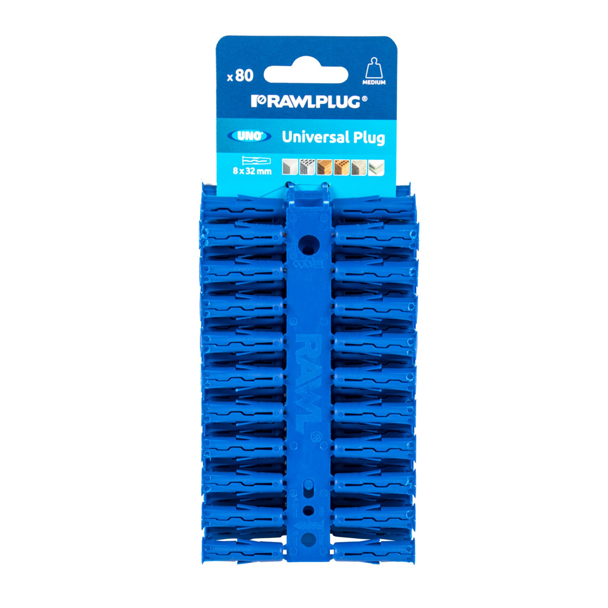 Kołki rozporowe Clip UNO-BLU fi 8x32 mm z zawieszką (80 szt.)
