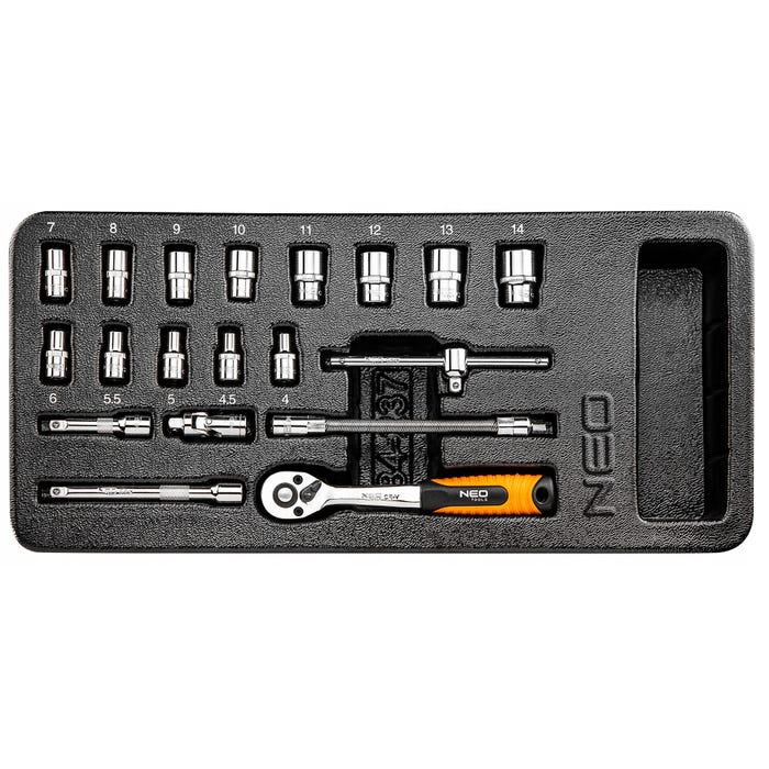 Zestaw kluczy nasadowych 1/2", 27 szt.