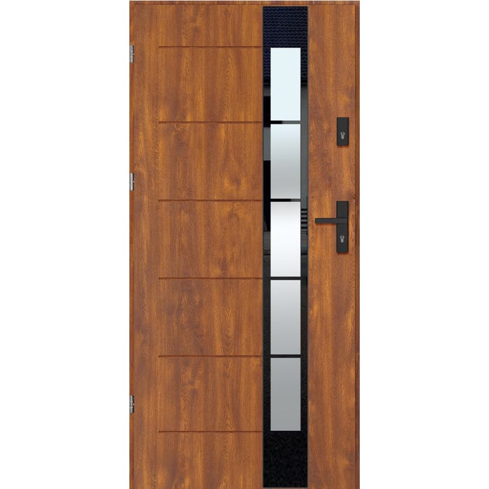 Drzwi zewnętrzne GLASS LOFT 2 90 prawe złoty dąb