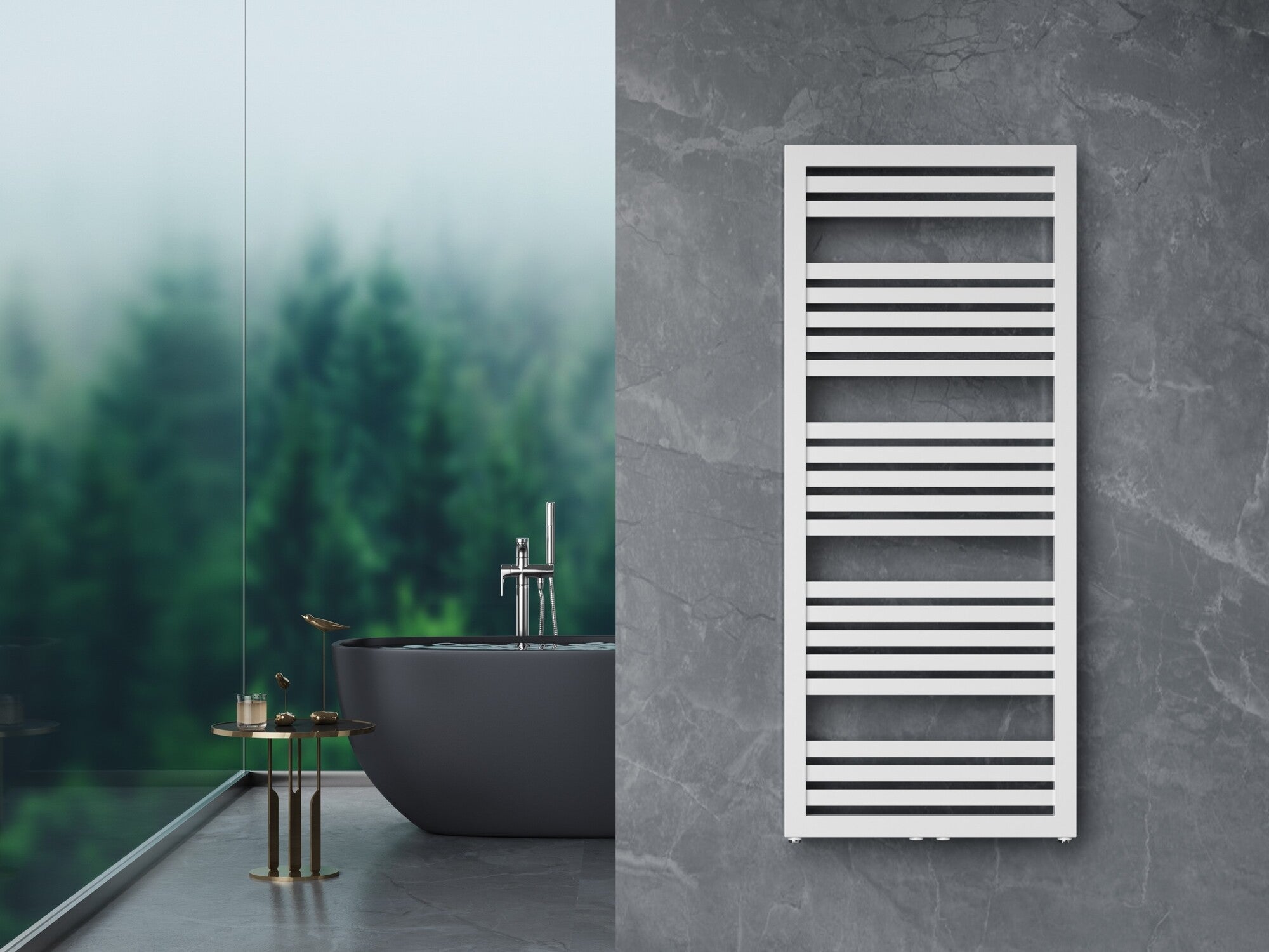 Grzejnik łazienkowy KLEO 1280X540 682W biały 2