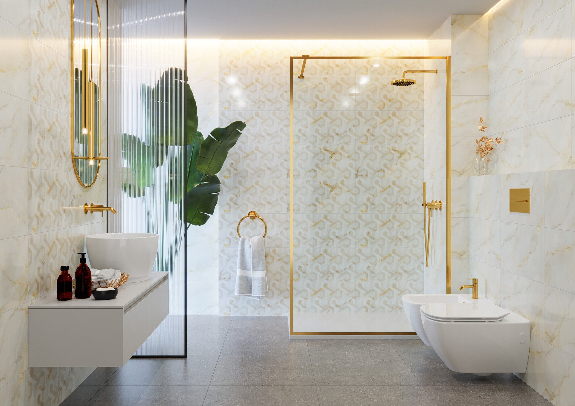 Płytka ścienna Joyfull Gold Geo 30x60 cm 1.8 m2 2