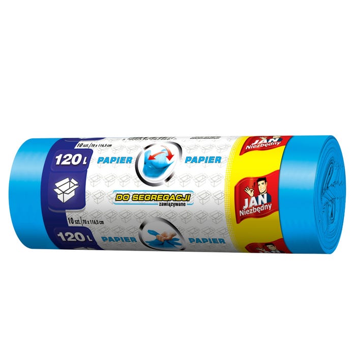 Worki do segregacji śmieci na papier Jan Niezbędny 120l 10 sztuk