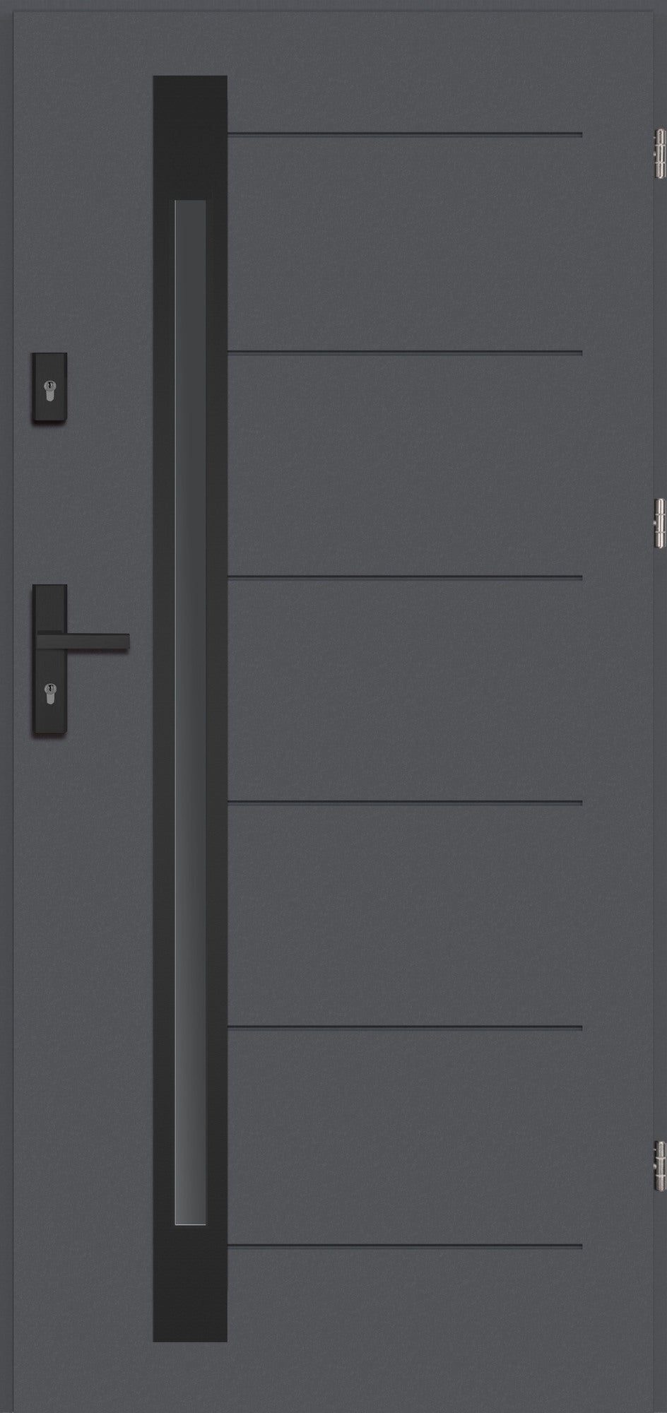 Drzwi zewnętrzne Malmo Antisol Black antracyt 90 prawe 1