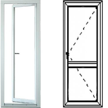 Okno balkonowe 2-szybowe PCV OB4 lewe 865x2095 mm białe