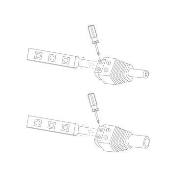 Zestaw gniazdo i wtyczka do taśm LED 10mm 2 pin 12 24V DC 3A 2