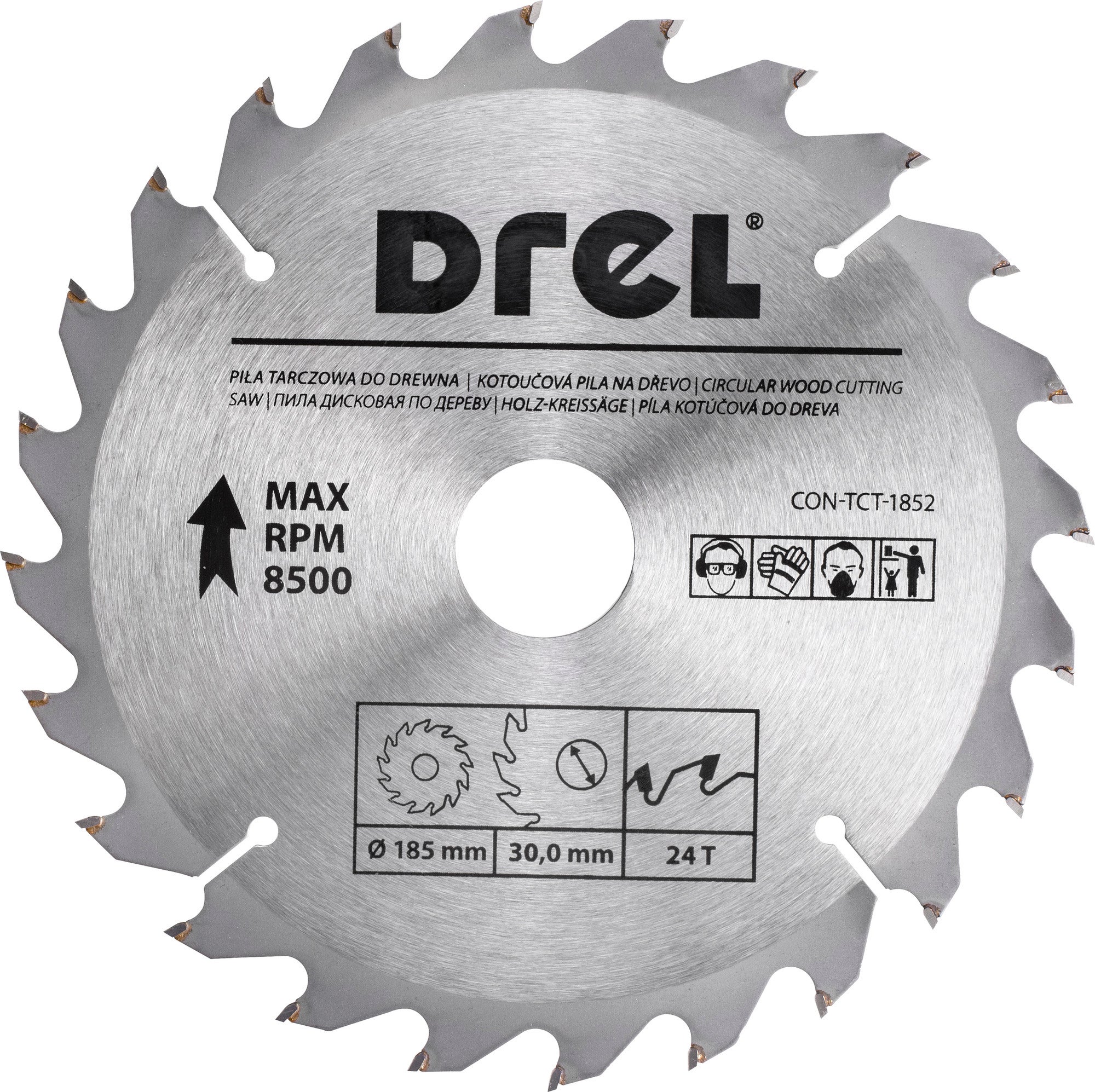 Piła widiowa do drewna 185 mm 24Z, otwór 16/20/30