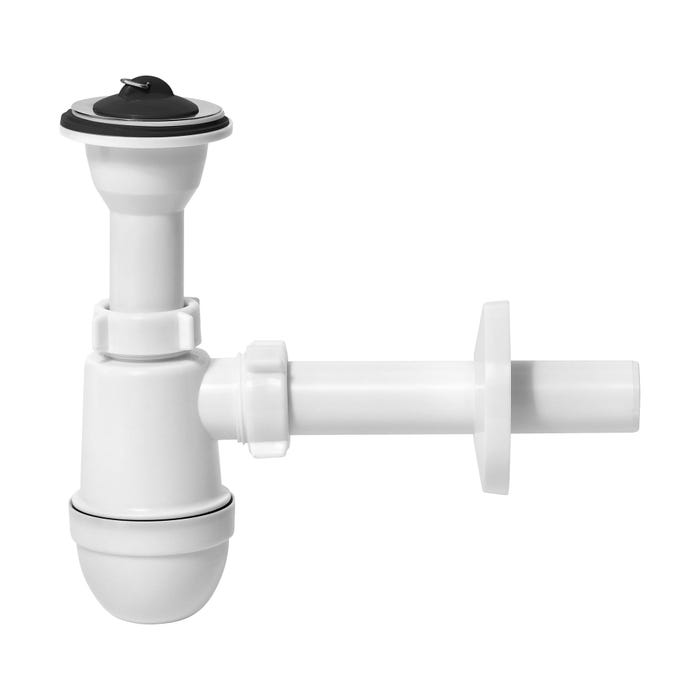 Syfon do umywalki butelkowy, metalowe sitko, odpływ: fi 32 mm