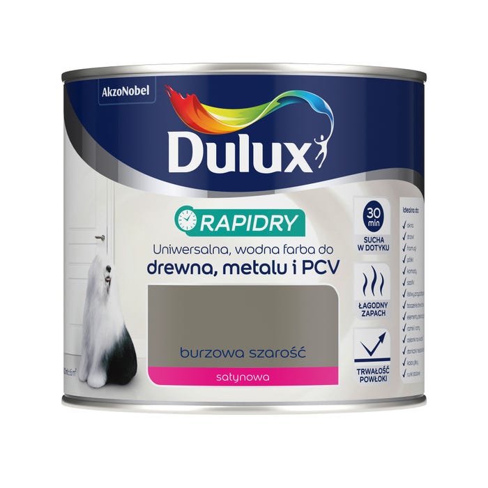 Emalia Dulux Rapidry burzowa szarość 0,4l
