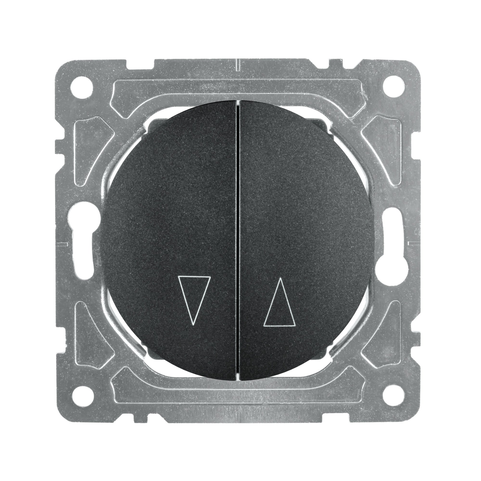 Oval czarny przycisk żaluzjowy