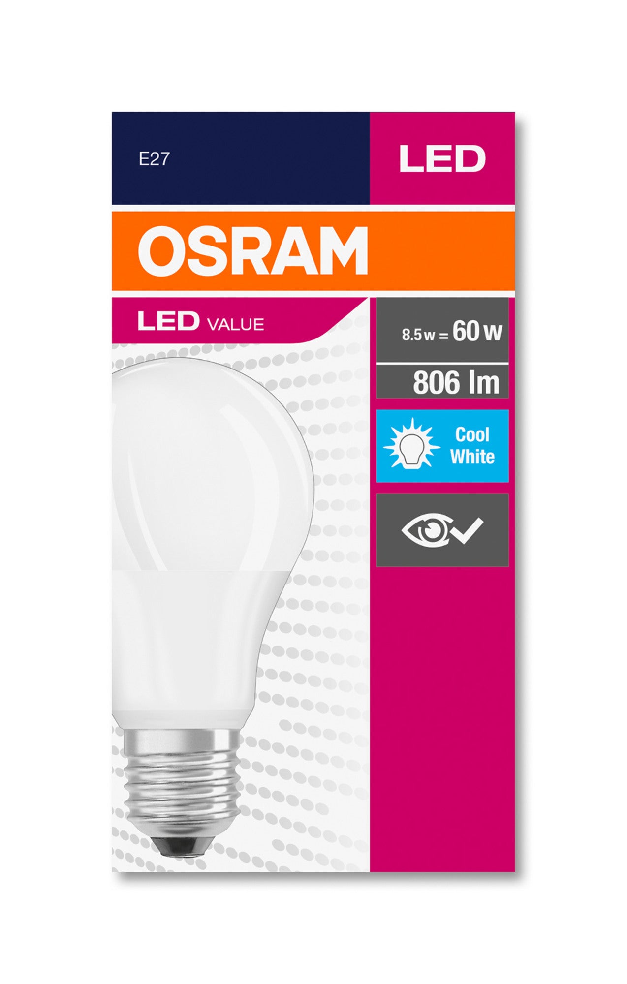Żarówka LED E27 A60 8,5W 806lm 4000K 1