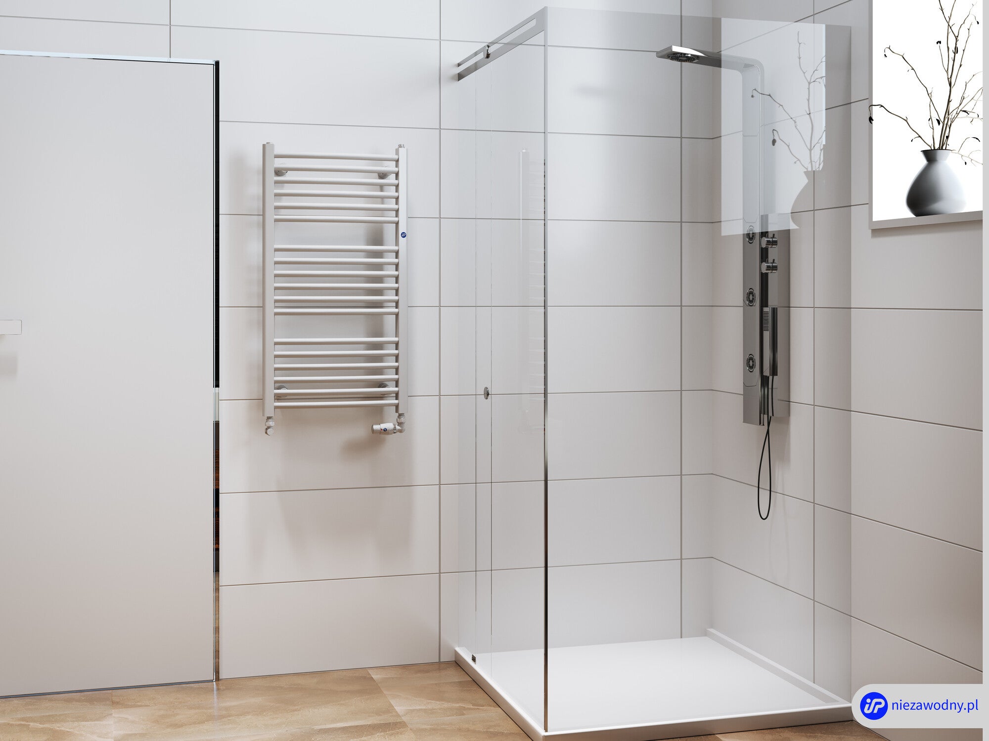 Grzejnik łazienkowy Berto 120x50 cm, biały 1