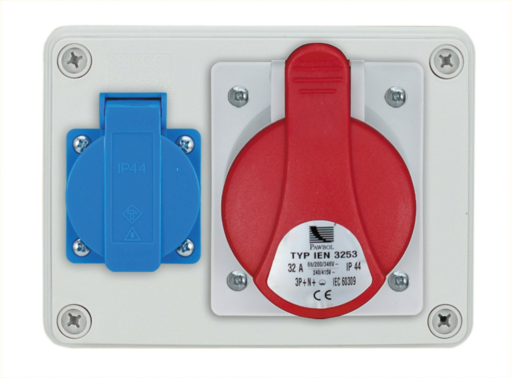 Rozdzielnica siłowa R-BOX 150 16A 3P+N+Z 400V, 2P+Z 230V Pawbol