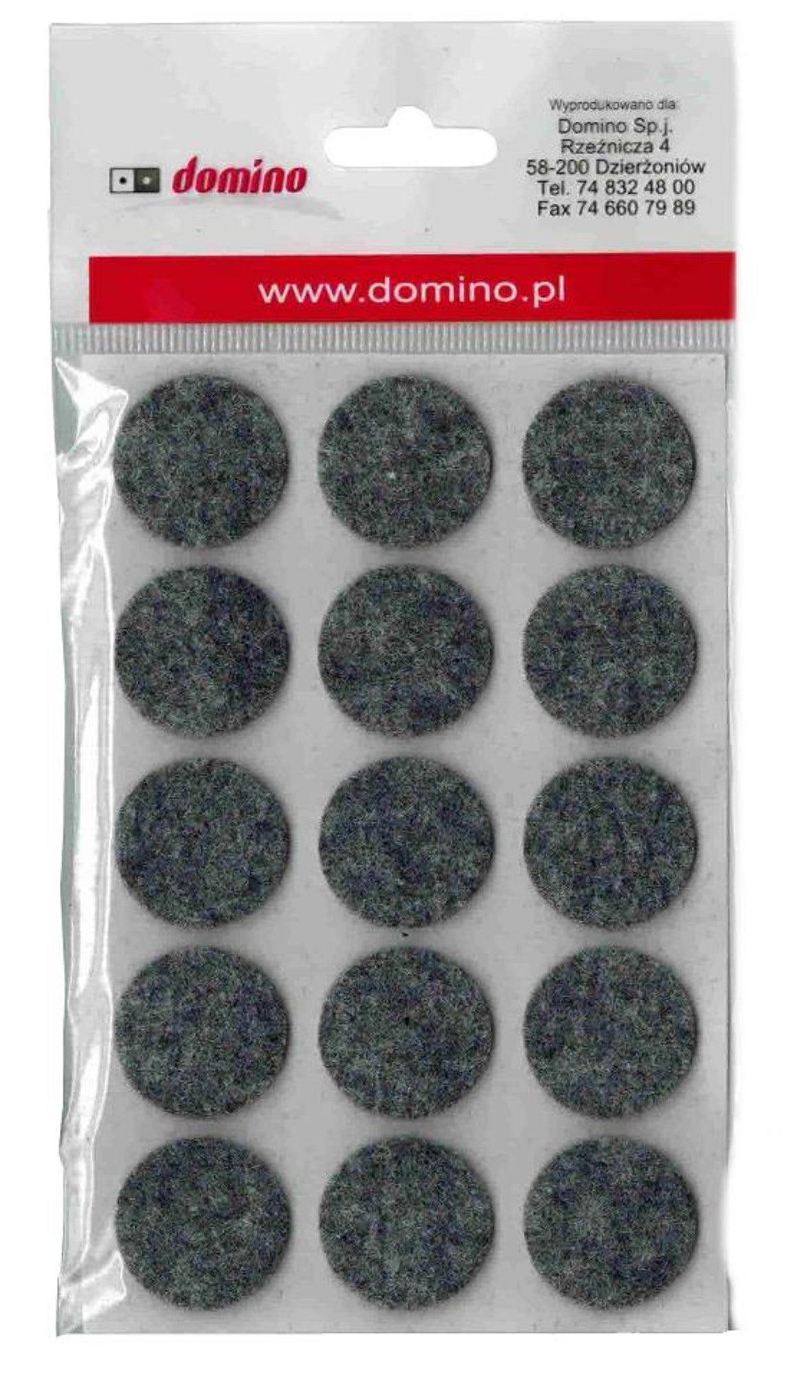 Podkładki filcowe samoprzylepne szare fi 25 mm (15 szt.) 