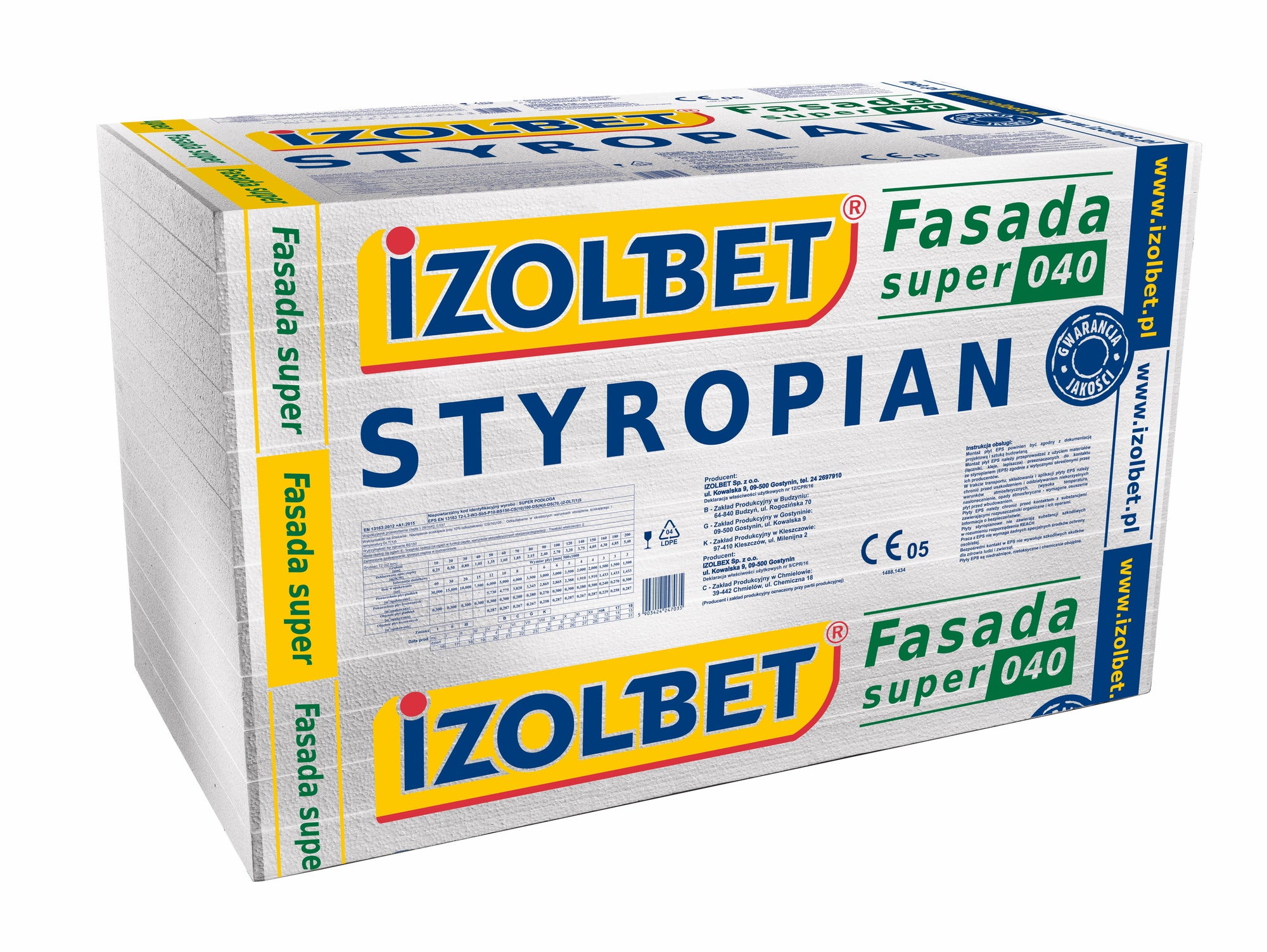 Styropian Izolbet 20 cm 0,040 W/(mK) 1,5 m2 0