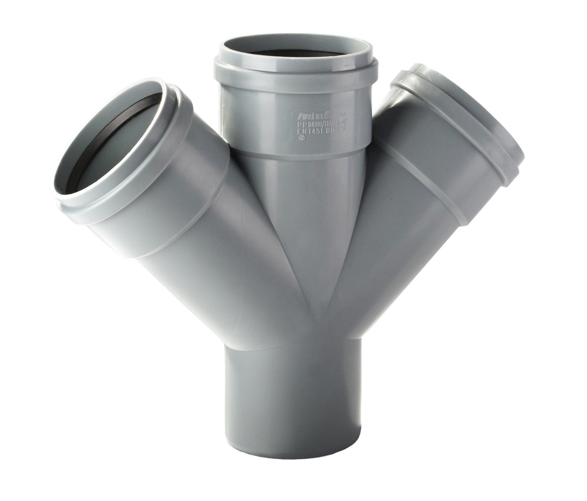 Czwórnik do kanalizacji wewnętrznej 45° 110 mm 1