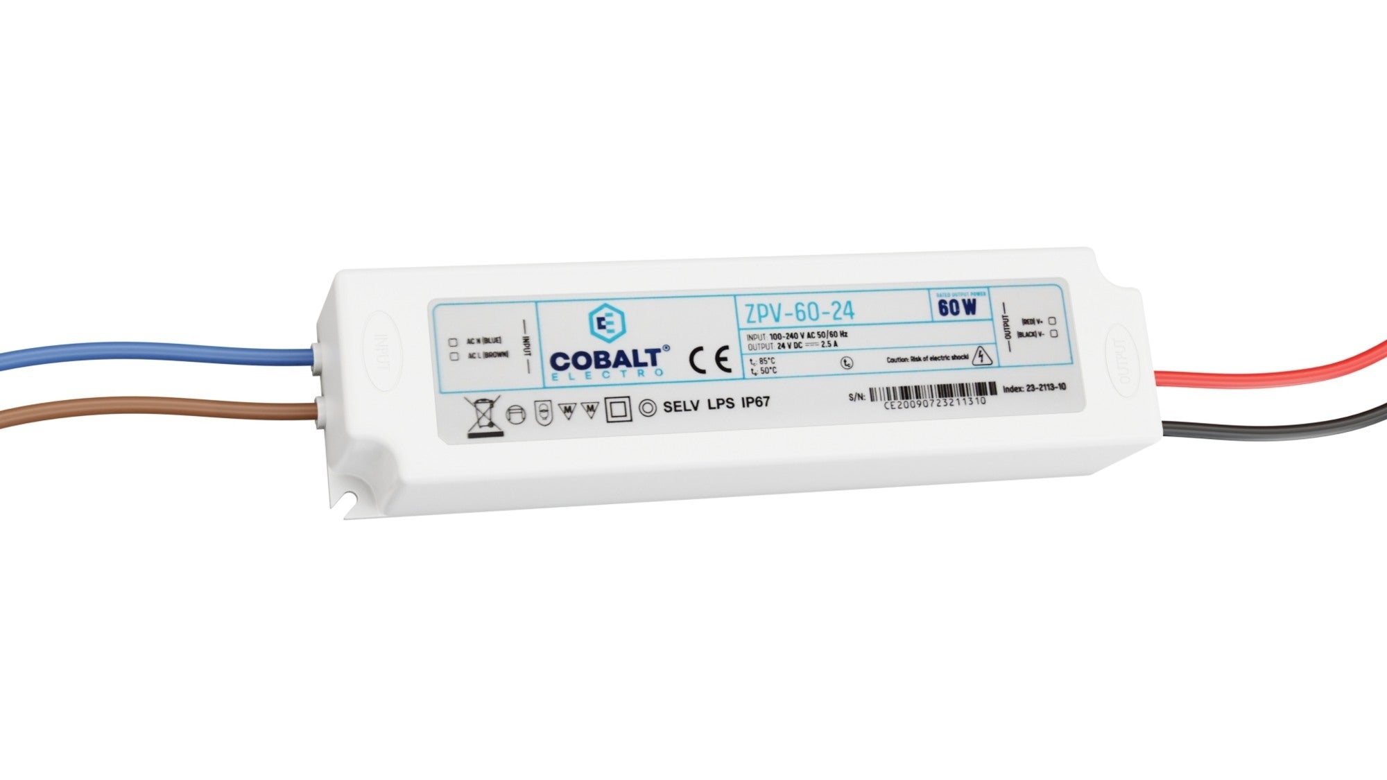 Zasilacz impulsowy CobaltElectro ZPV 24V 60W IP67