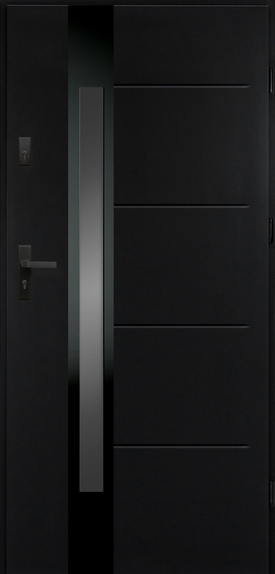 Drzwi stalowe MILAN szklone dark grey 80 lewe