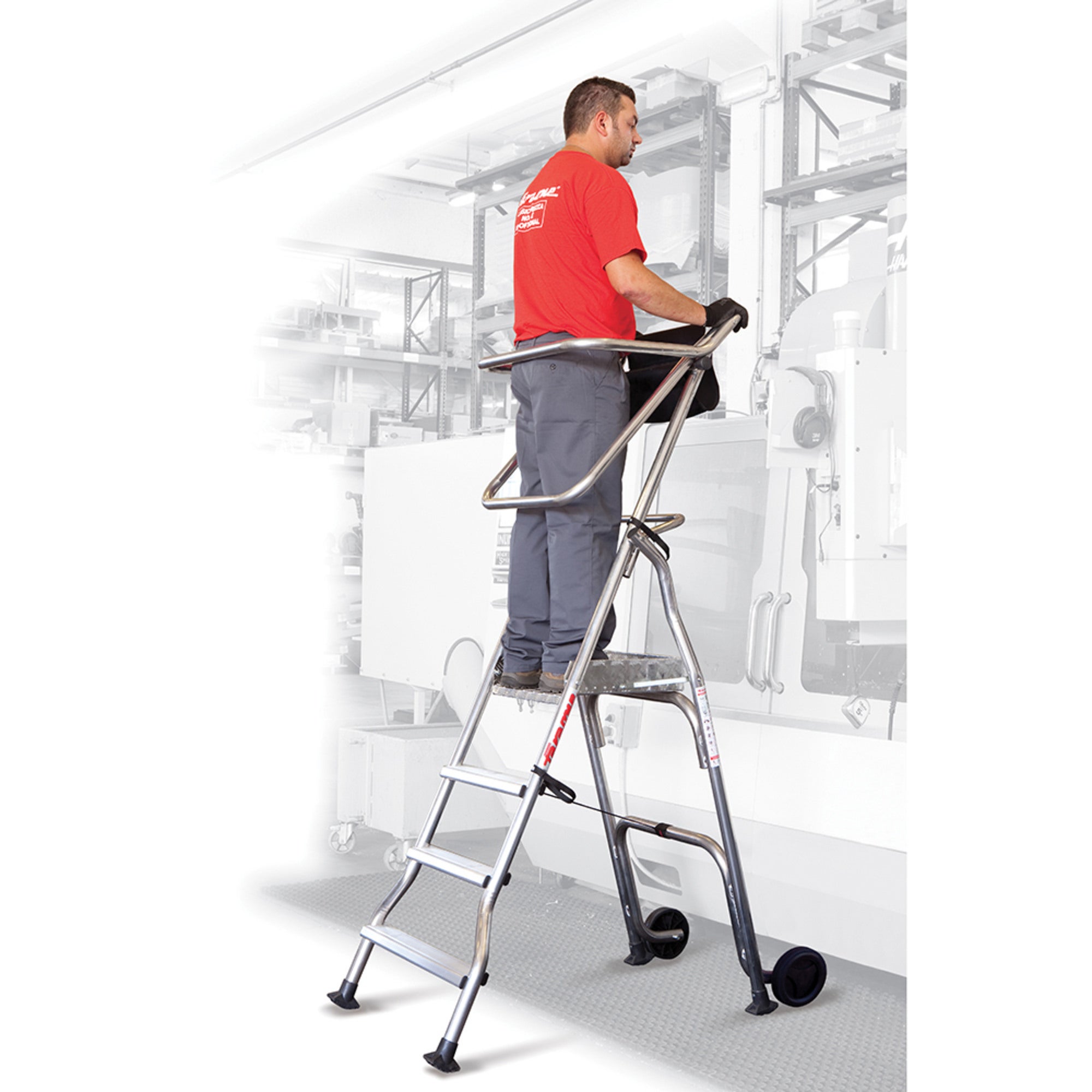 Bezpieczna platforma robocza Faraone CM4 1 x 4 stopni, aluminium 0