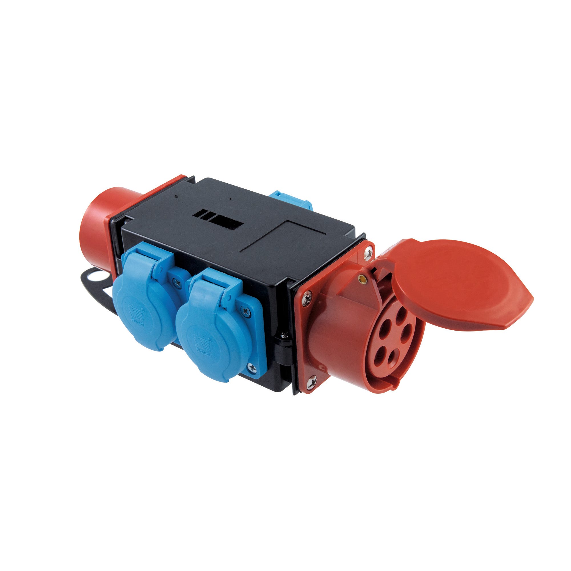 Rozdzielnica R-BOX MINI 3 gniazdo i wtyk 16A 3P+N+Z 400V, 3x2P+Z 250V IP44 0