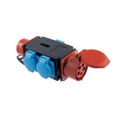 Rozdzielnica R-BOX MINI 3 gniazdo i wtyk 16A 3P+N+Z 400V, 3x2P+Z 250V IP44 0