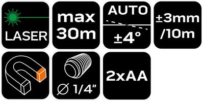 Laser krzyżowy IP54 NEO 75-143 plus akcesoria 10