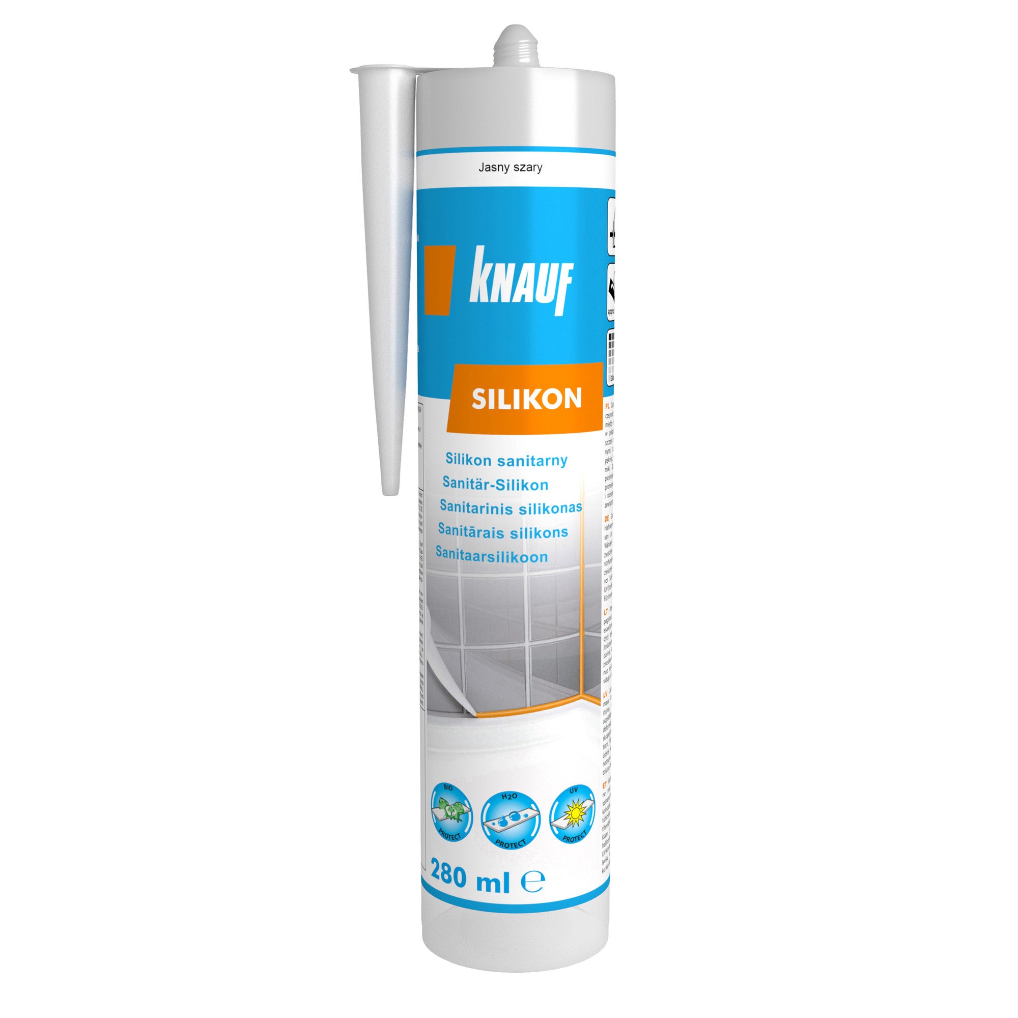Silikon sanitarny Knauf jasny szary 280 ml