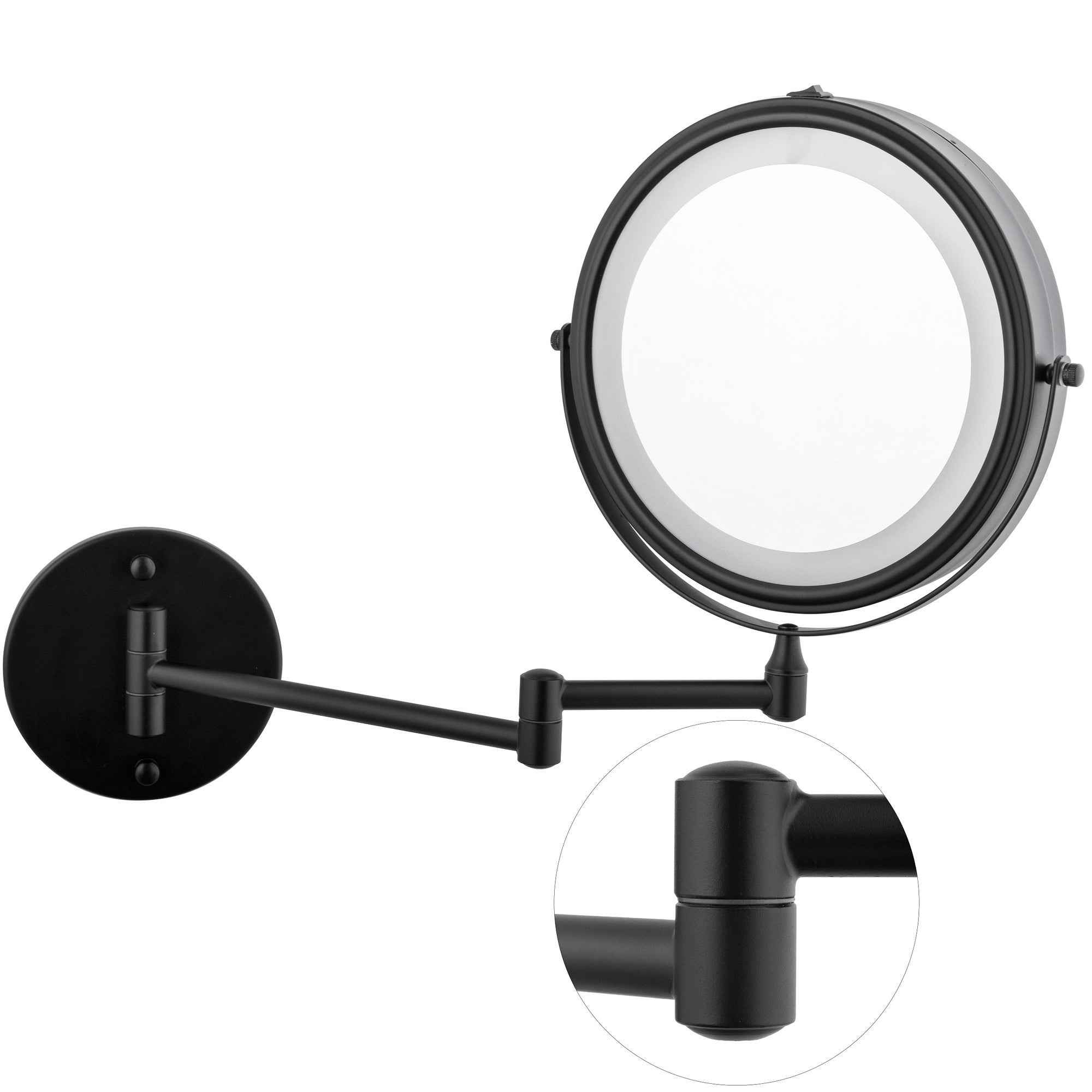 Lustro przykręcane Led Eda czarne 1