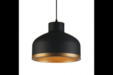 Oprawa sufitowa GOLDI 1 1x E27, czarno-złoty, średnica 30cm, materiał metal+aluminium