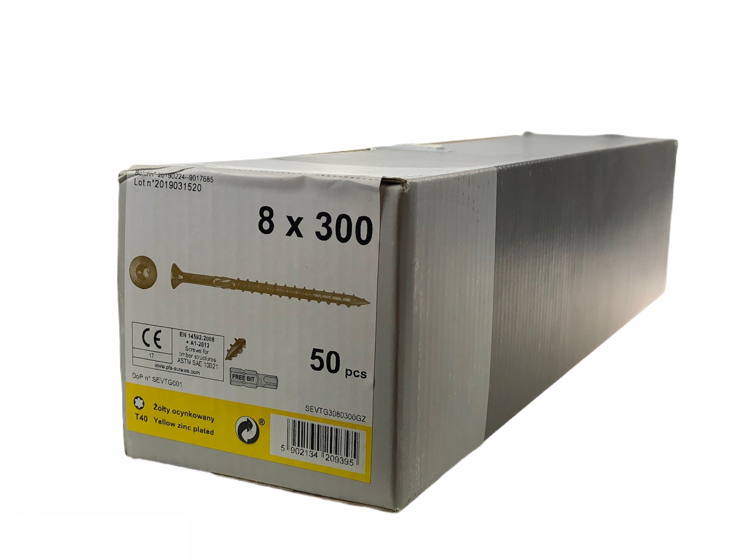 Wkręt konstrukcyjny 8.0x300 mm (50 szt.) 1