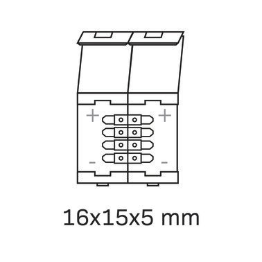 Złącze stałe do taśm LED RGB 10mm 4 pin dwustronne 12 24V DC 3A 3